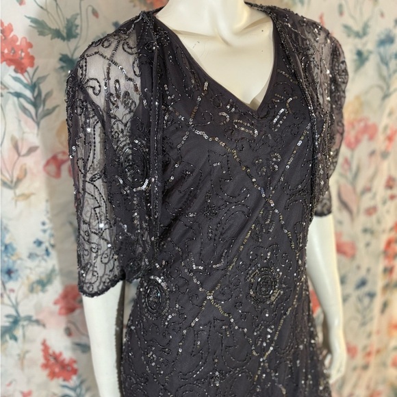 Vintage Patra Sequin Dress and Shawl Size 10 - Picture 4 of 14